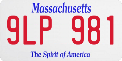 MA license plate 9LP981