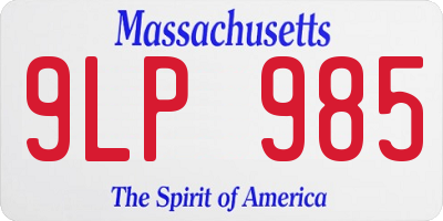 MA license plate 9LP985