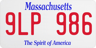 MA license plate 9LP986