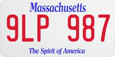 MA license plate 9LP987