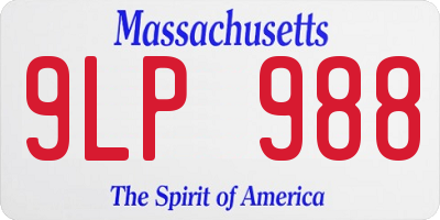 MA license plate 9LP988