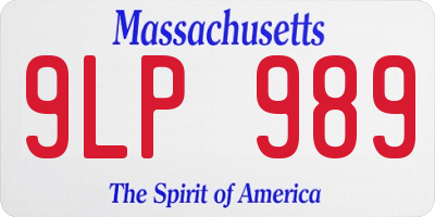 MA license plate 9LP989