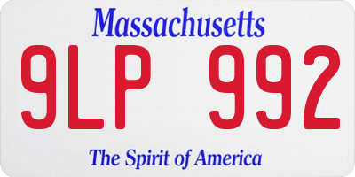 MA license plate 9LP992