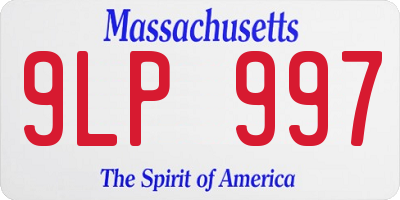 MA license plate 9LP997