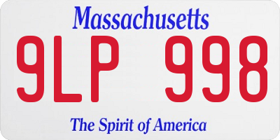 MA license plate 9LP998