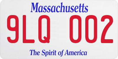 MA license plate 9LQ002