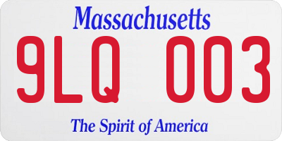 MA license plate 9LQ003
