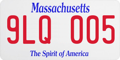 MA license plate 9LQ005