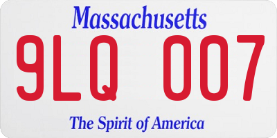 MA license plate 9LQ007