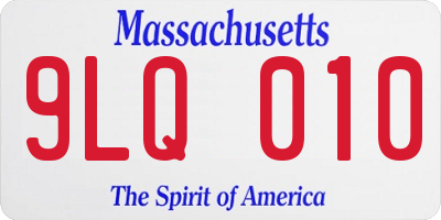 MA license plate 9LQ010