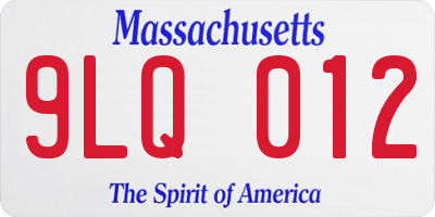 MA license plate 9LQ012