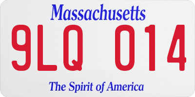 MA license plate 9LQ014