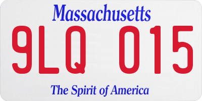 MA license plate 9LQ015