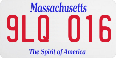 MA license plate 9LQ016