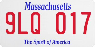 MA license plate 9LQ017