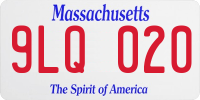 MA license plate 9LQ020
