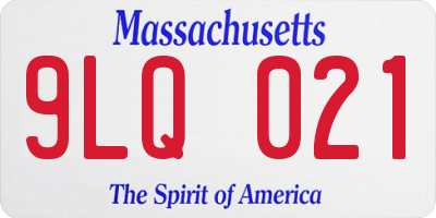 MA license plate 9LQ021