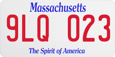 MA license plate 9LQ023