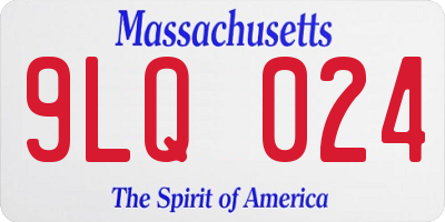 MA license plate 9LQ024