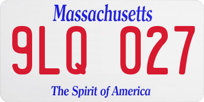 MA license plate 9LQ027