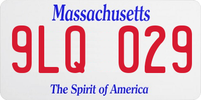 MA license plate 9LQ029