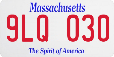 MA license plate 9LQ030