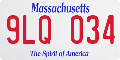 MA license plate 9LQ034