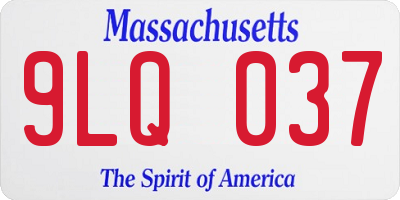 MA license plate 9LQ037