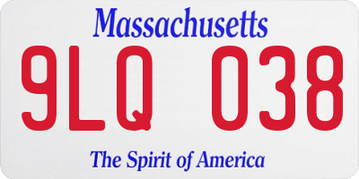 MA license plate 9LQ038