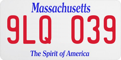 MA license plate 9LQ039