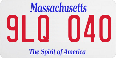 MA license plate 9LQ040