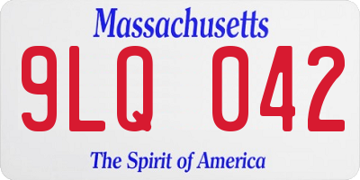 MA license plate 9LQ042