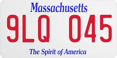 MA license plate 9LQ045