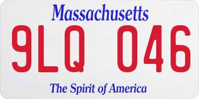 MA license plate 9LQ046