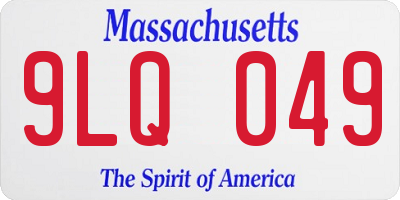 MA license plate 9LQ049