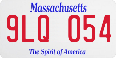 MA license plate 9LQ054