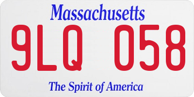 MA license plate 9LQ058