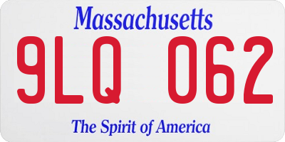 MA license plate 9LQ062