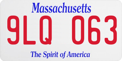 MA license plate 9LQ063