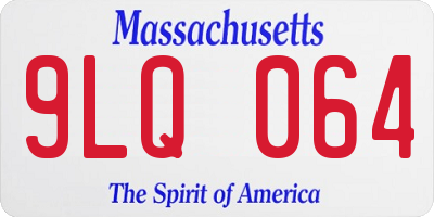 MA license plate 9LQ064