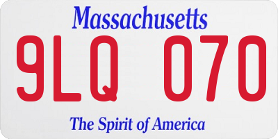MA license plate 9LQ070