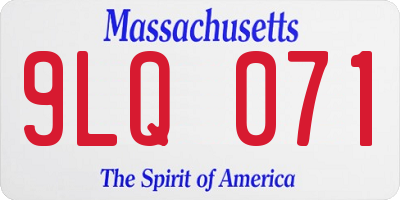 MA license plate 9LQ071