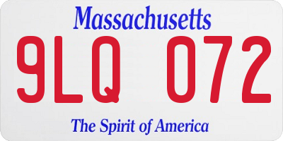 MA license plate 9LQ072