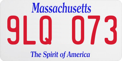 MA license plate 9LQ073