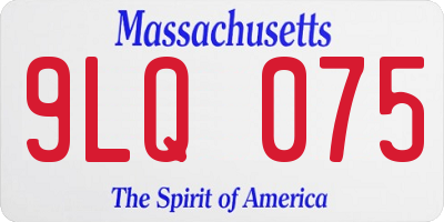 MA license plate 9LQ075
