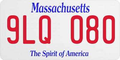 MA license plate 9LQ080