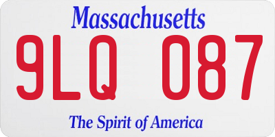 MA license plate 9LQ087