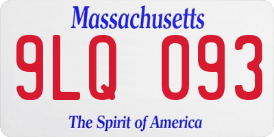 MA license plate 9LQ093