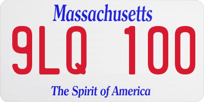MA license plate 9LQ100