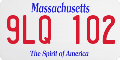 MA license plate 9LQ102